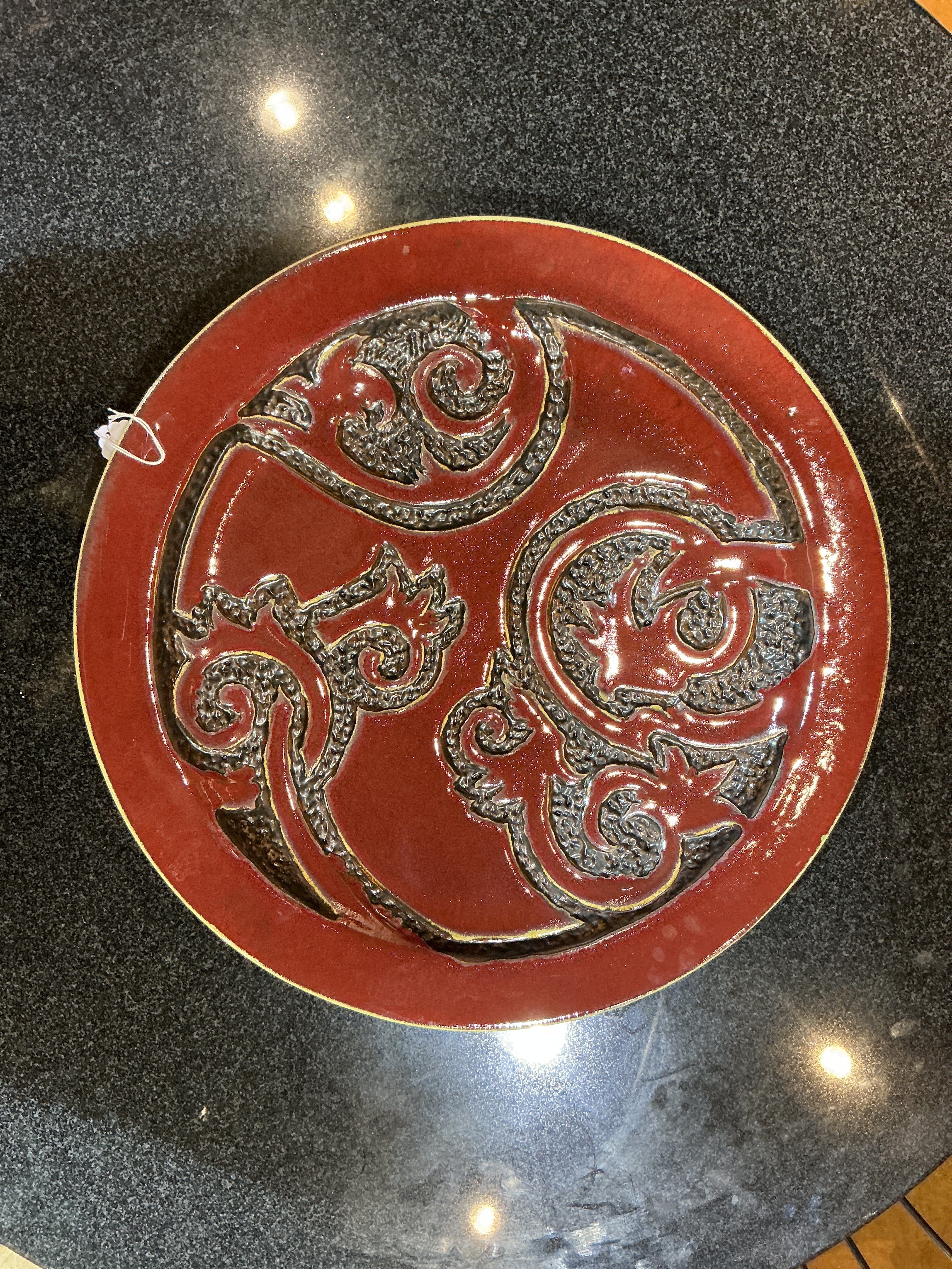 Bombay decorative embossed ceramic charger plate