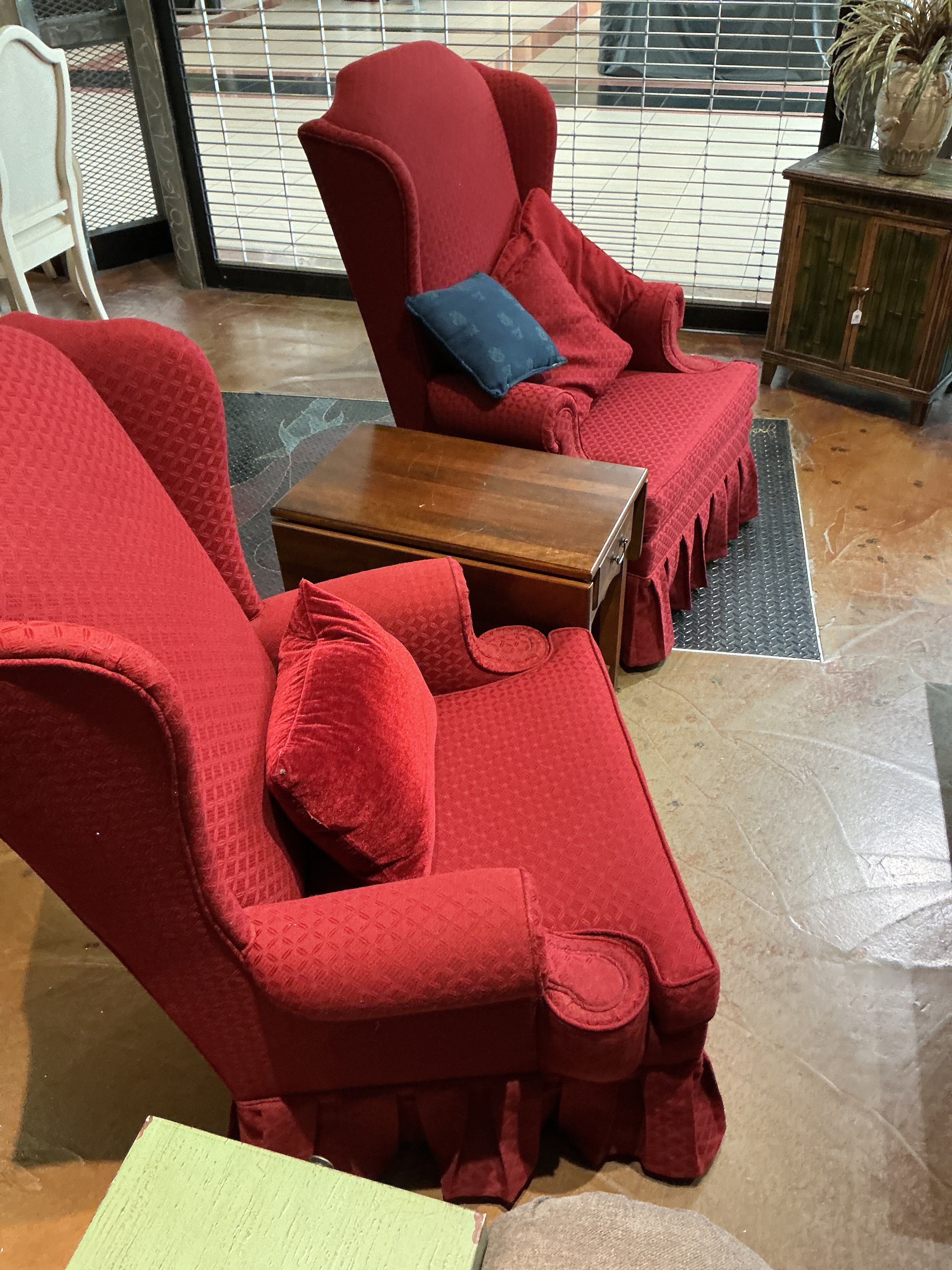 Red chair set of 2