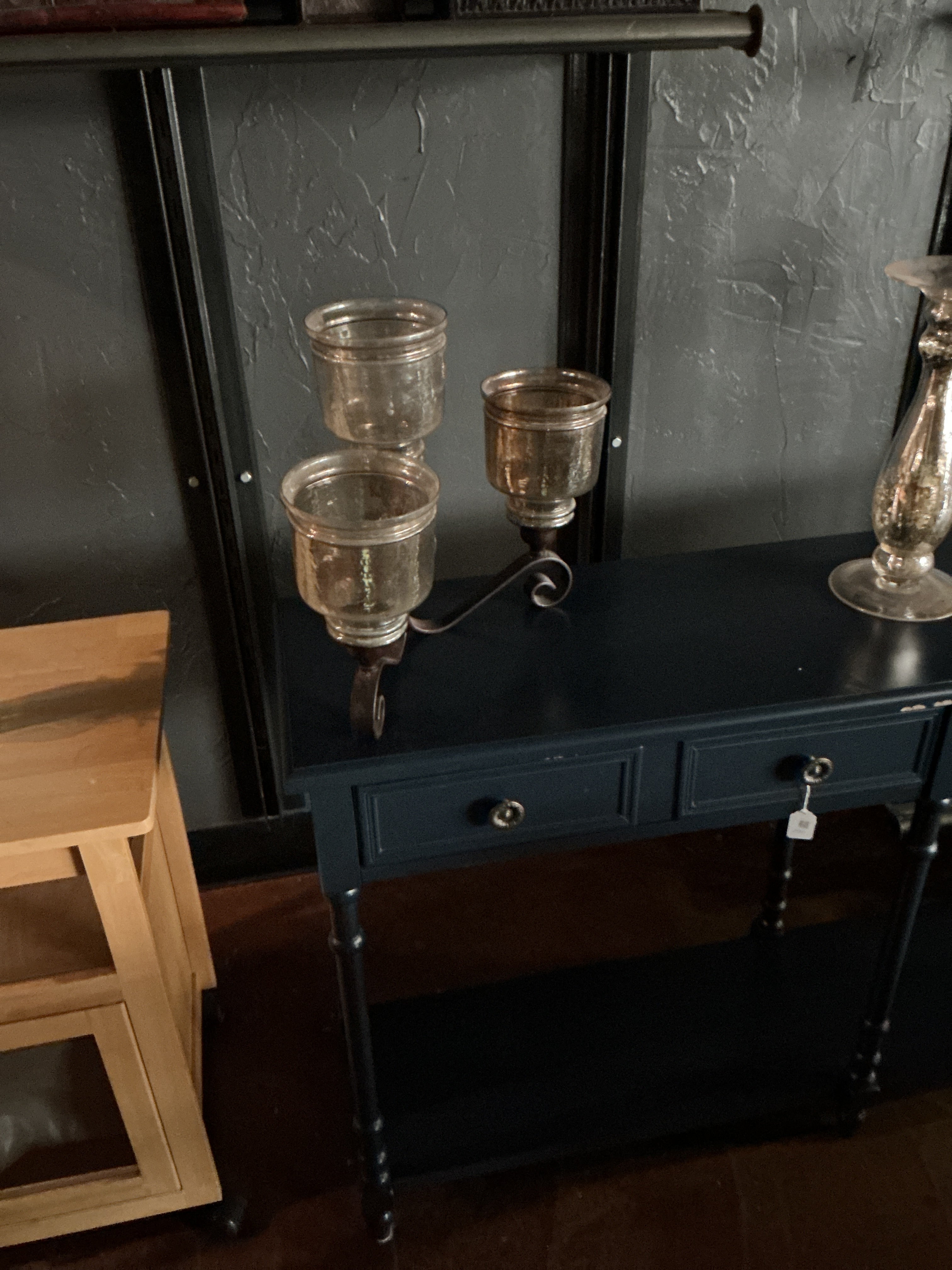 Glass candle holder