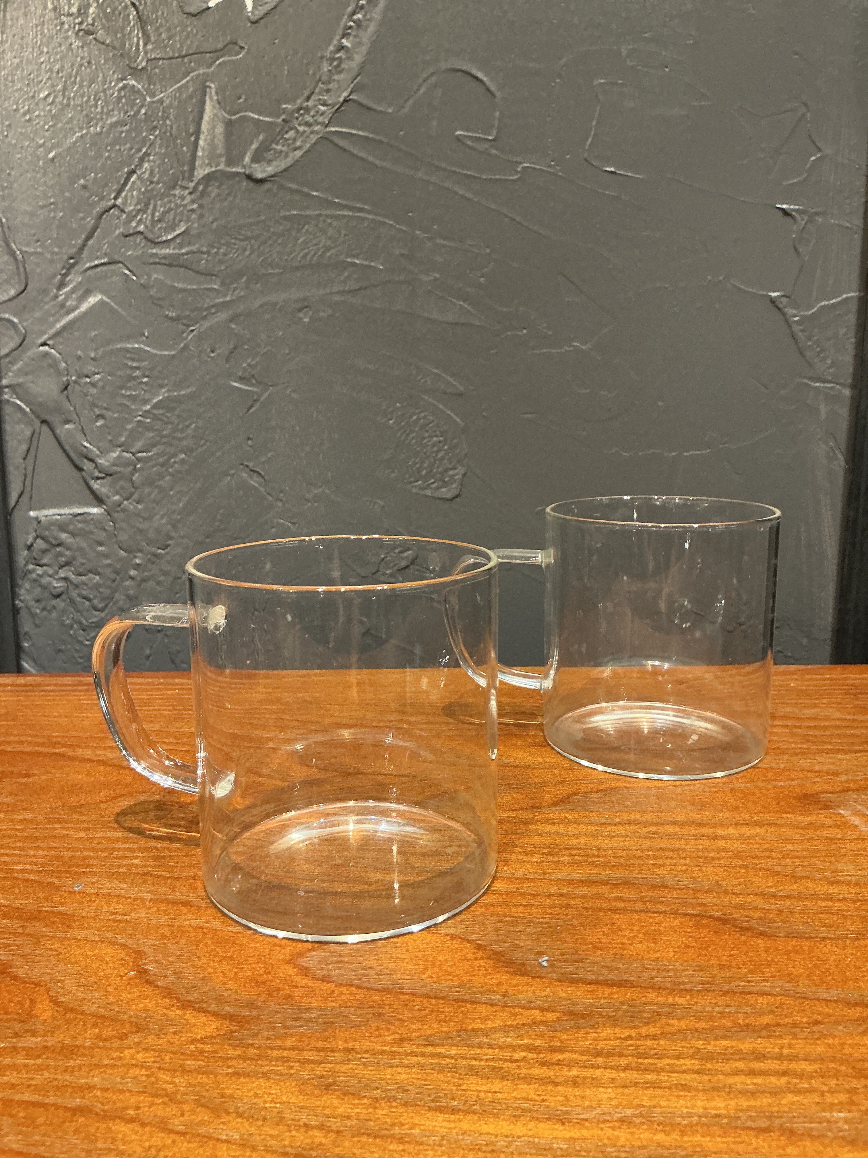 Clear glass mugs