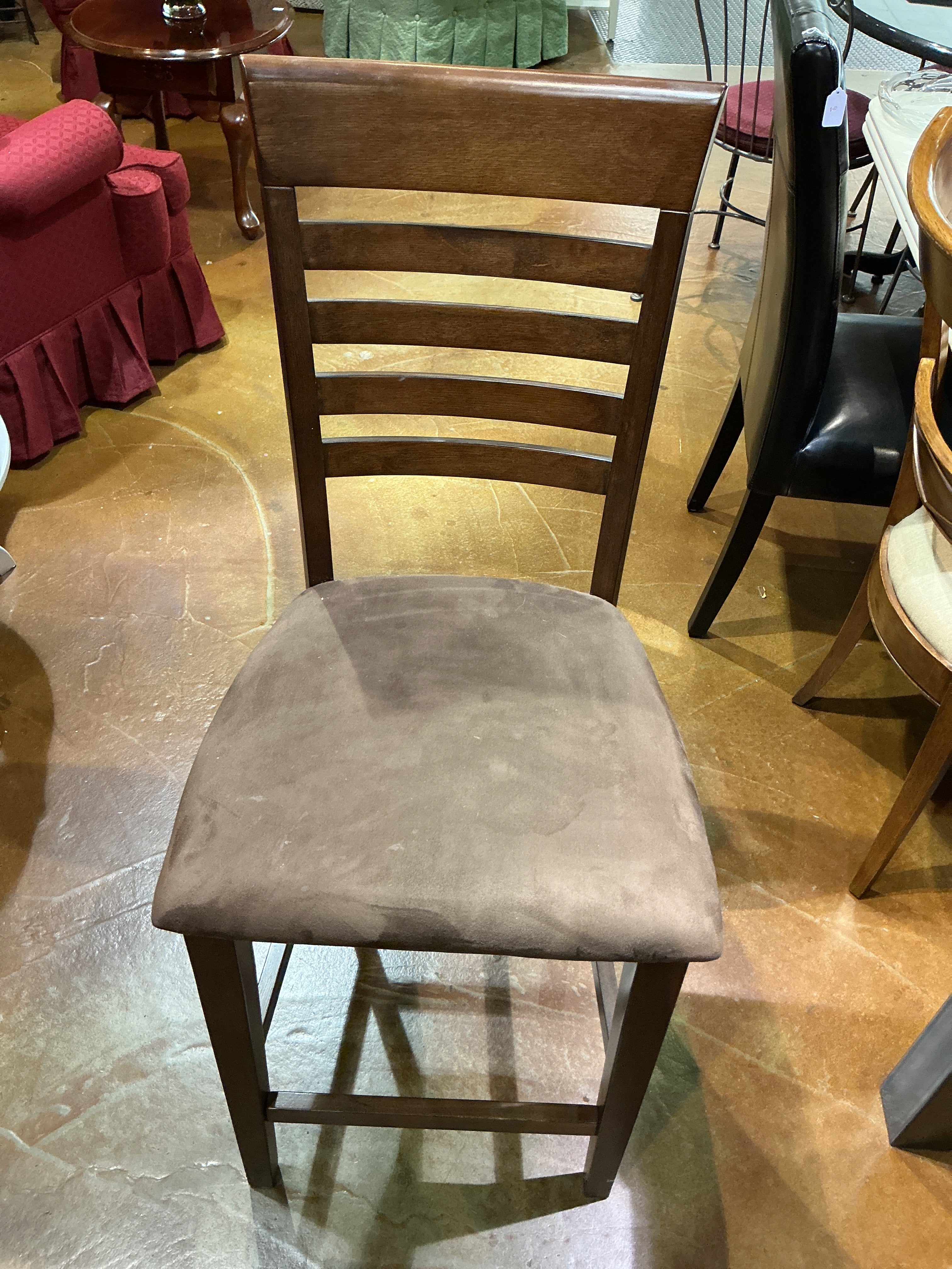 Contemporary wood ladder back stool