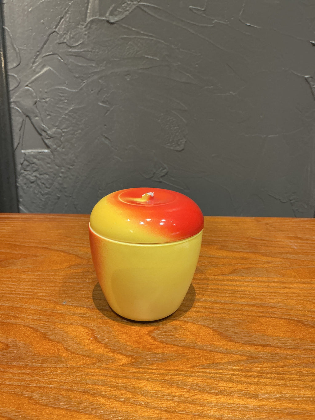 Vintage apple shaped covered jar