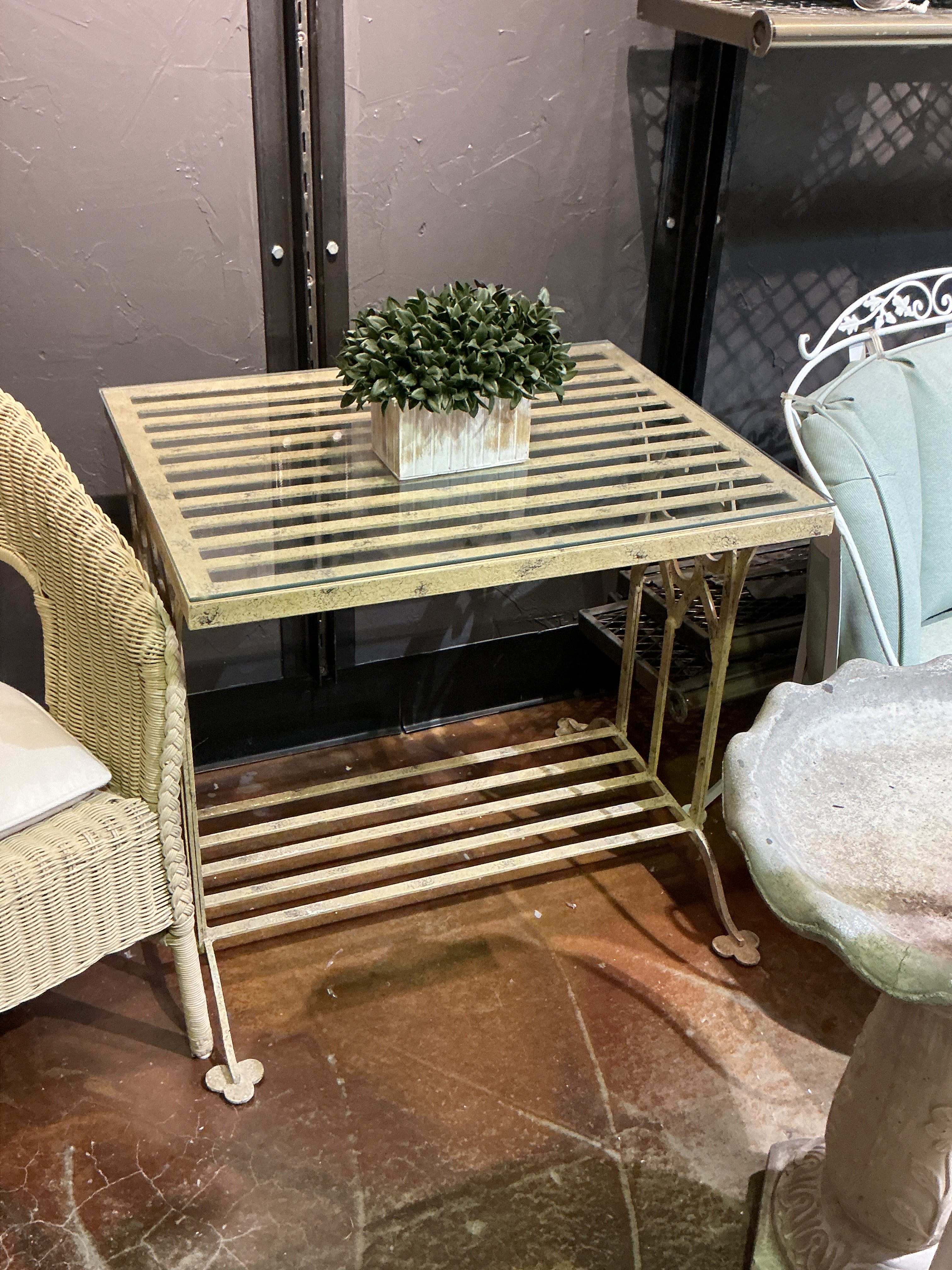 Steel glass table