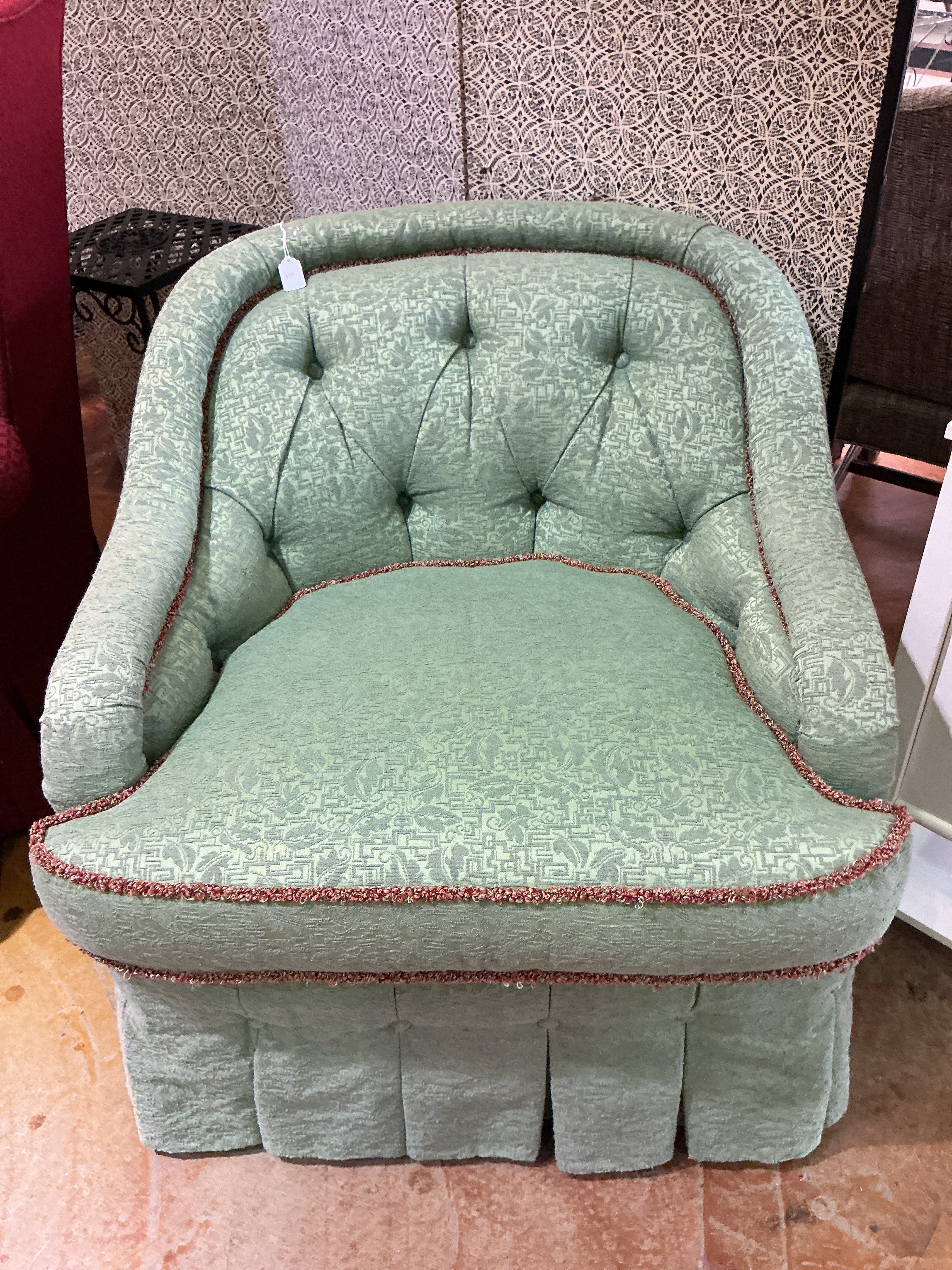 Vintage tufted barrel/club chair