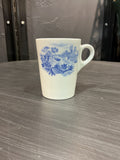 Vintage blue and white scenic porcelain demitasse cup