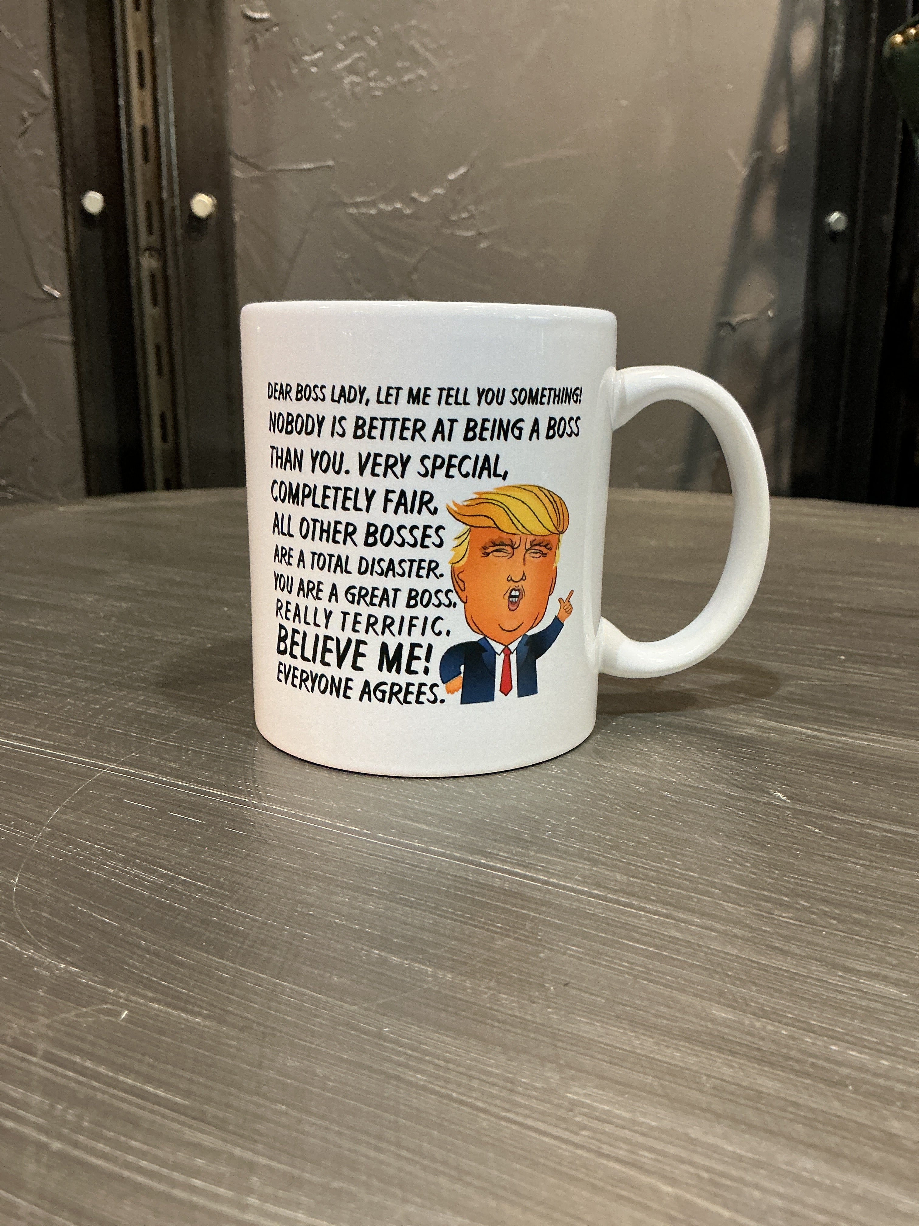 Boss lady, Donald Trump parody ceramic mug