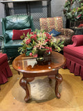 Round Queen Anne style Wood Accent Table
