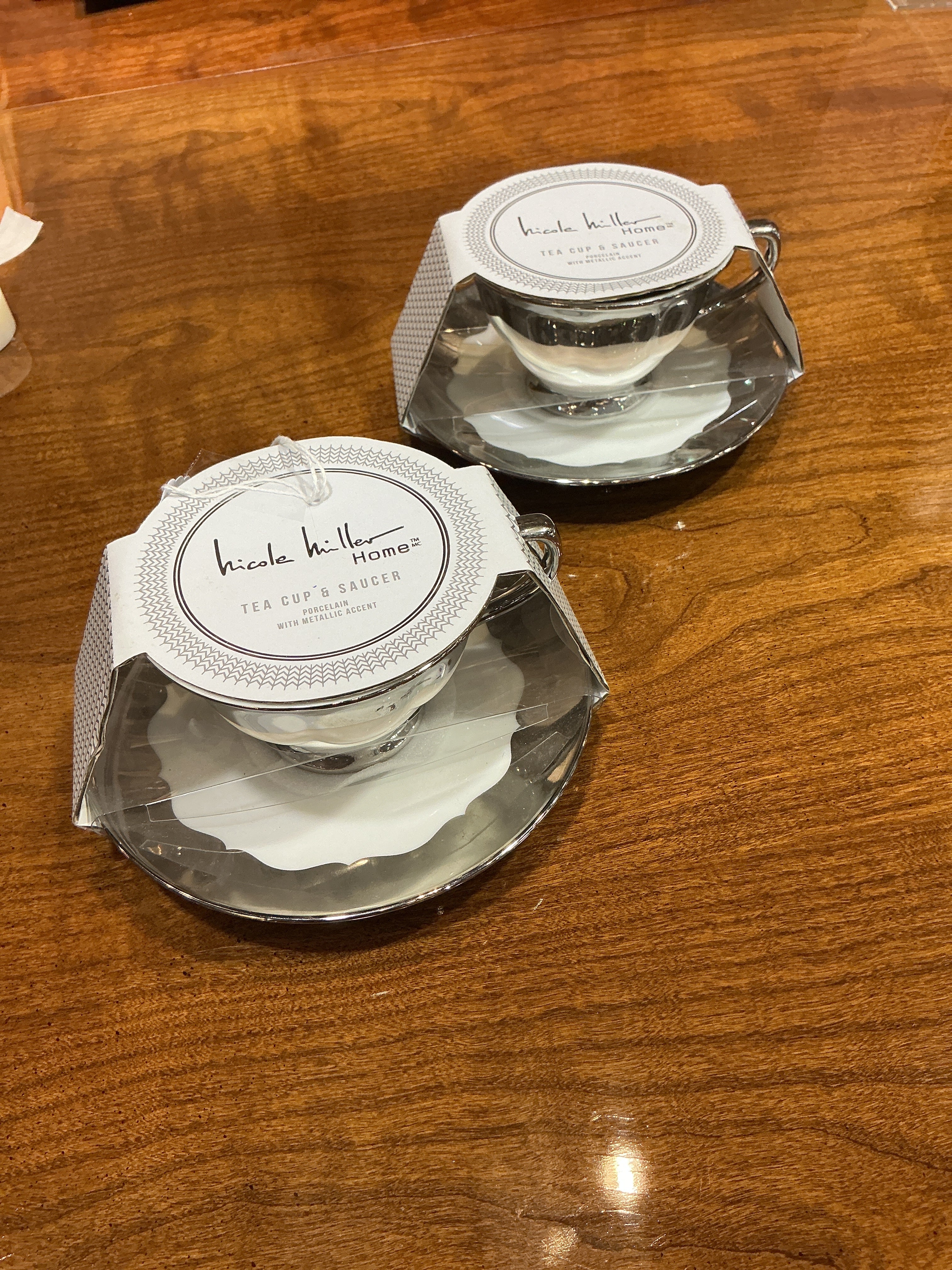 Nicole Miller home tea cup, and saucer, set of 2